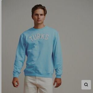 OKAICOS

Powder Blue Turks Embroidered Crewneck